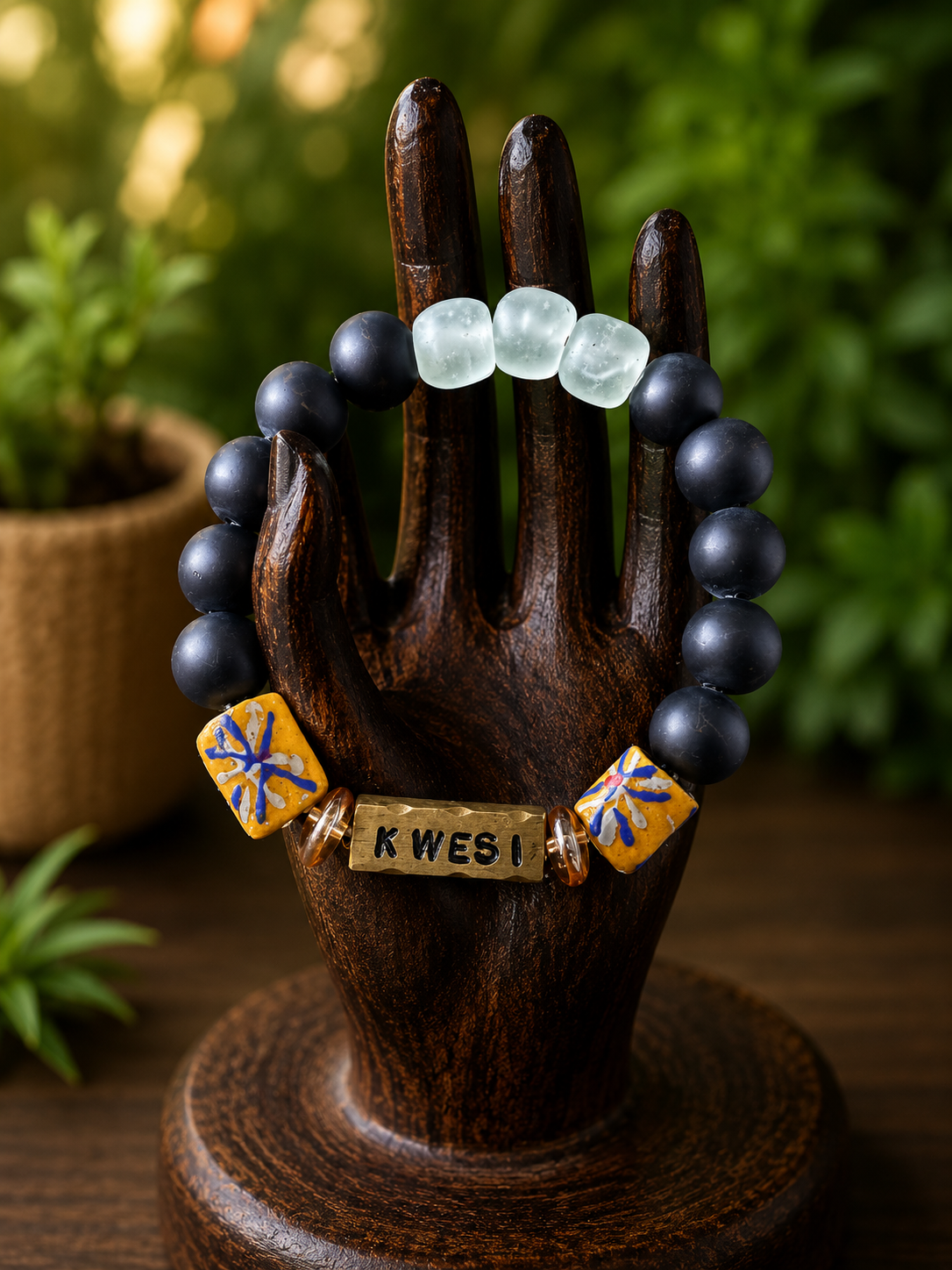 Men’s Ghanaian Day Name Beaded Bracelet