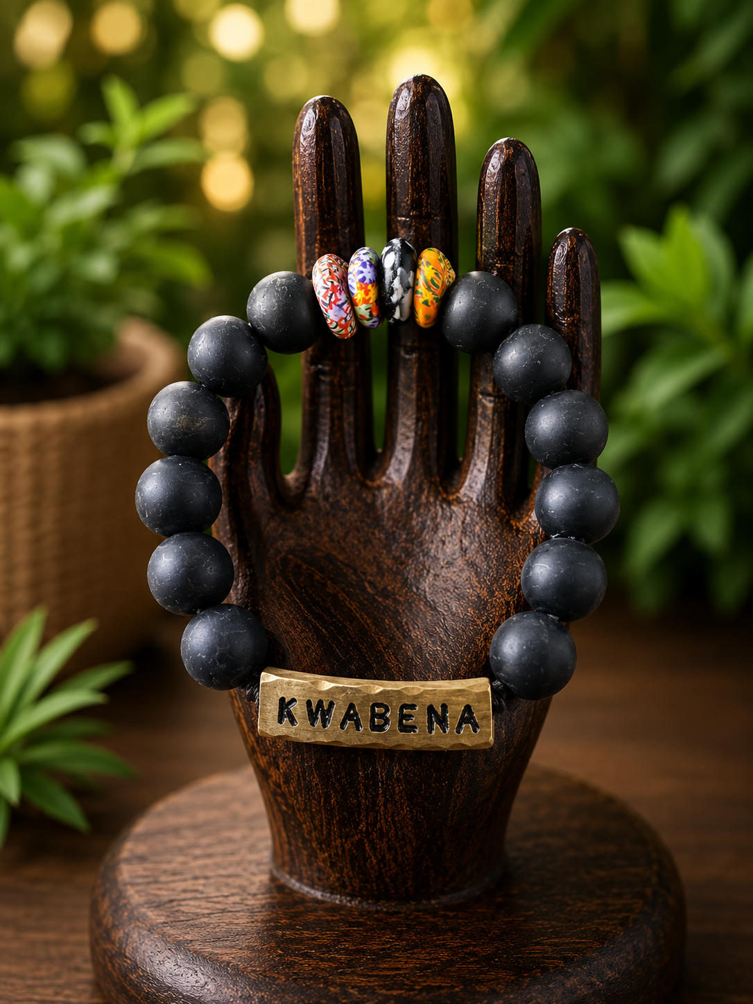 Men’s Ghanaian Day Name Beaded Bracelet