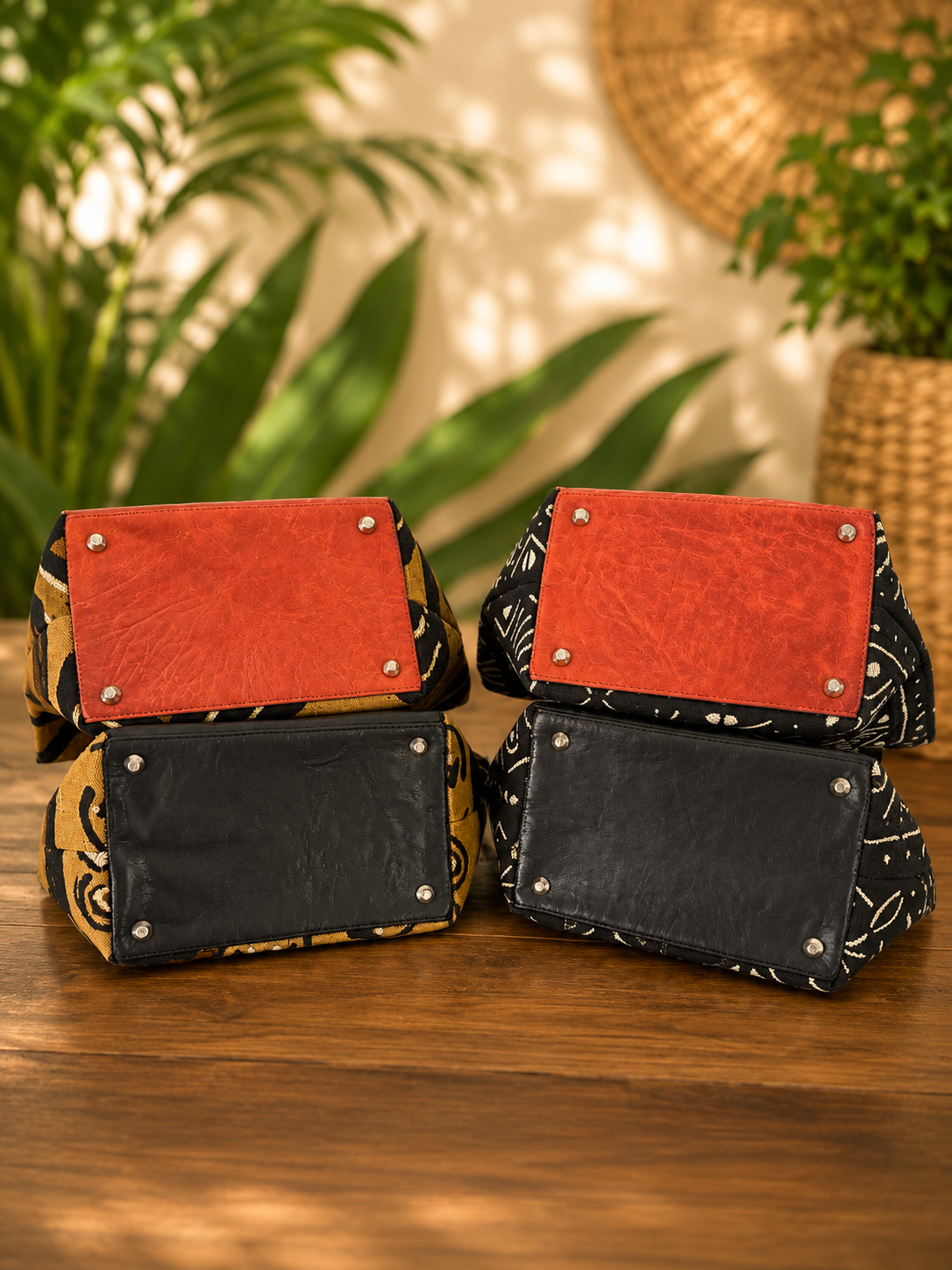 Mudcloth Leather Handbag