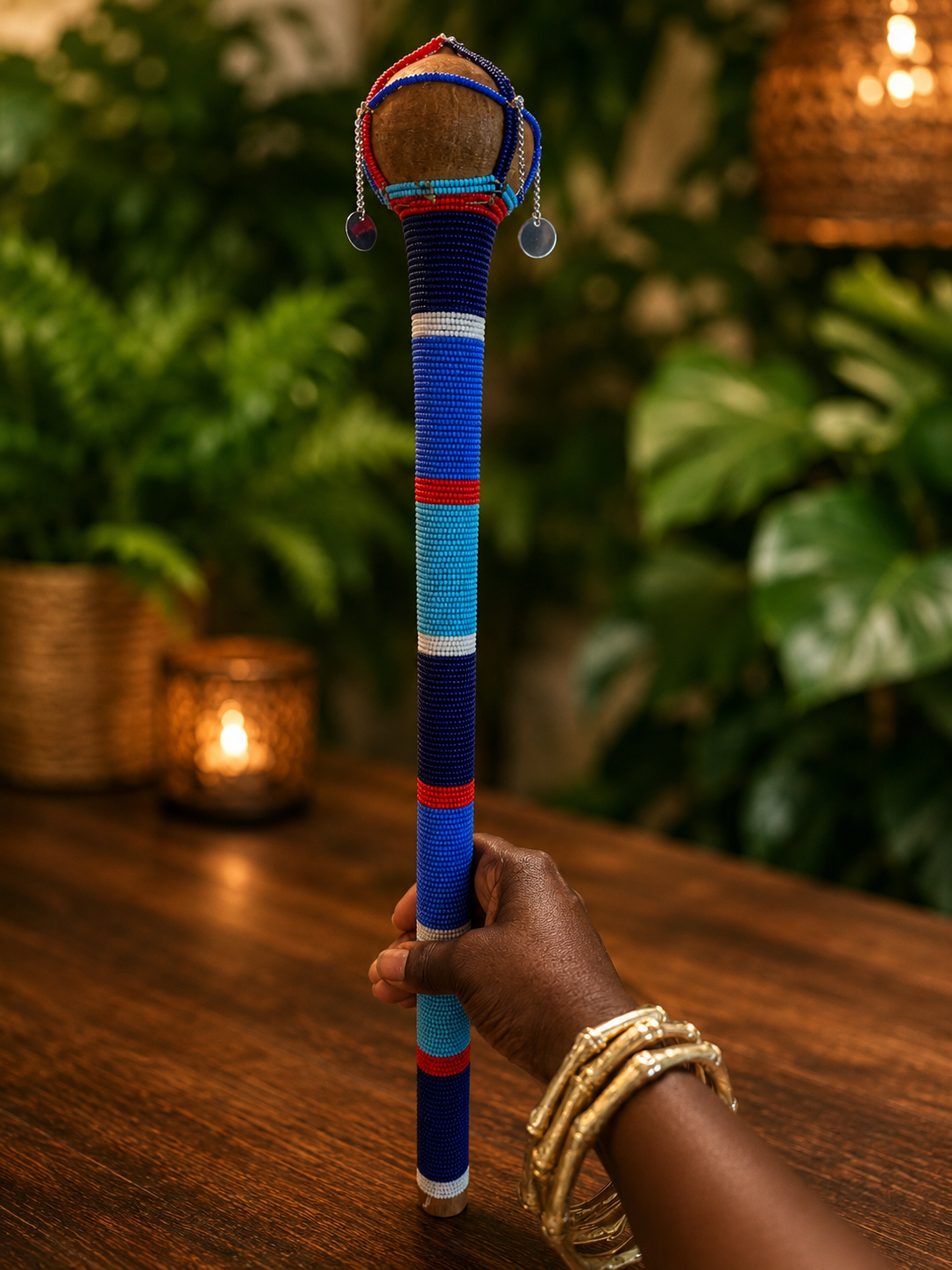 Traditional Maasai Beaded Rungu