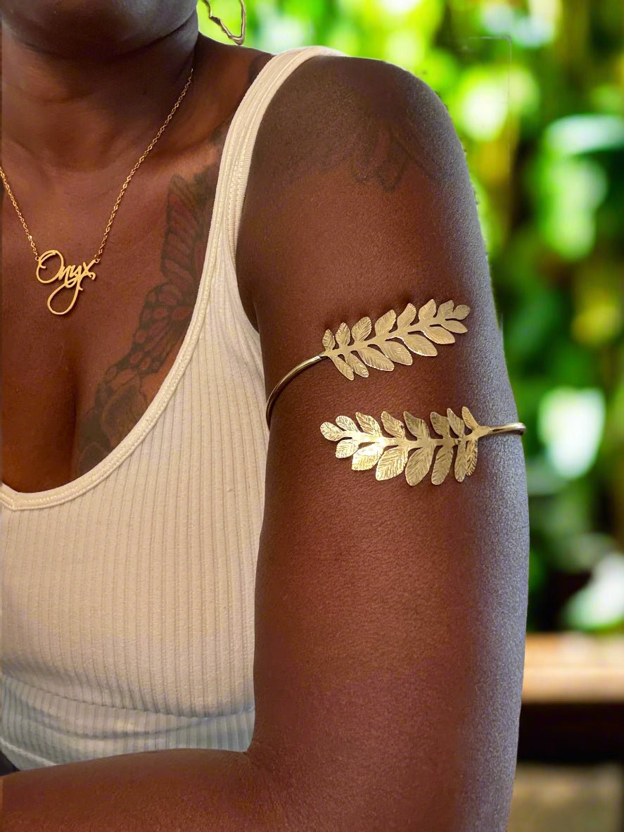 Adjustable Brass Arm Cuffs - ONYX MODE