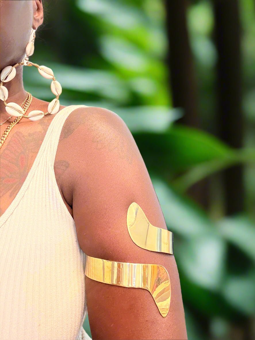 Adjustable Brass Arm Cuffs - ONYX MODE