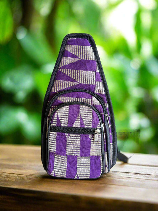 African Mud Cloth Crossbody Bag – Unisex Sling Bag | Adjustable Shoulder Chest Bag - ONYX MODE