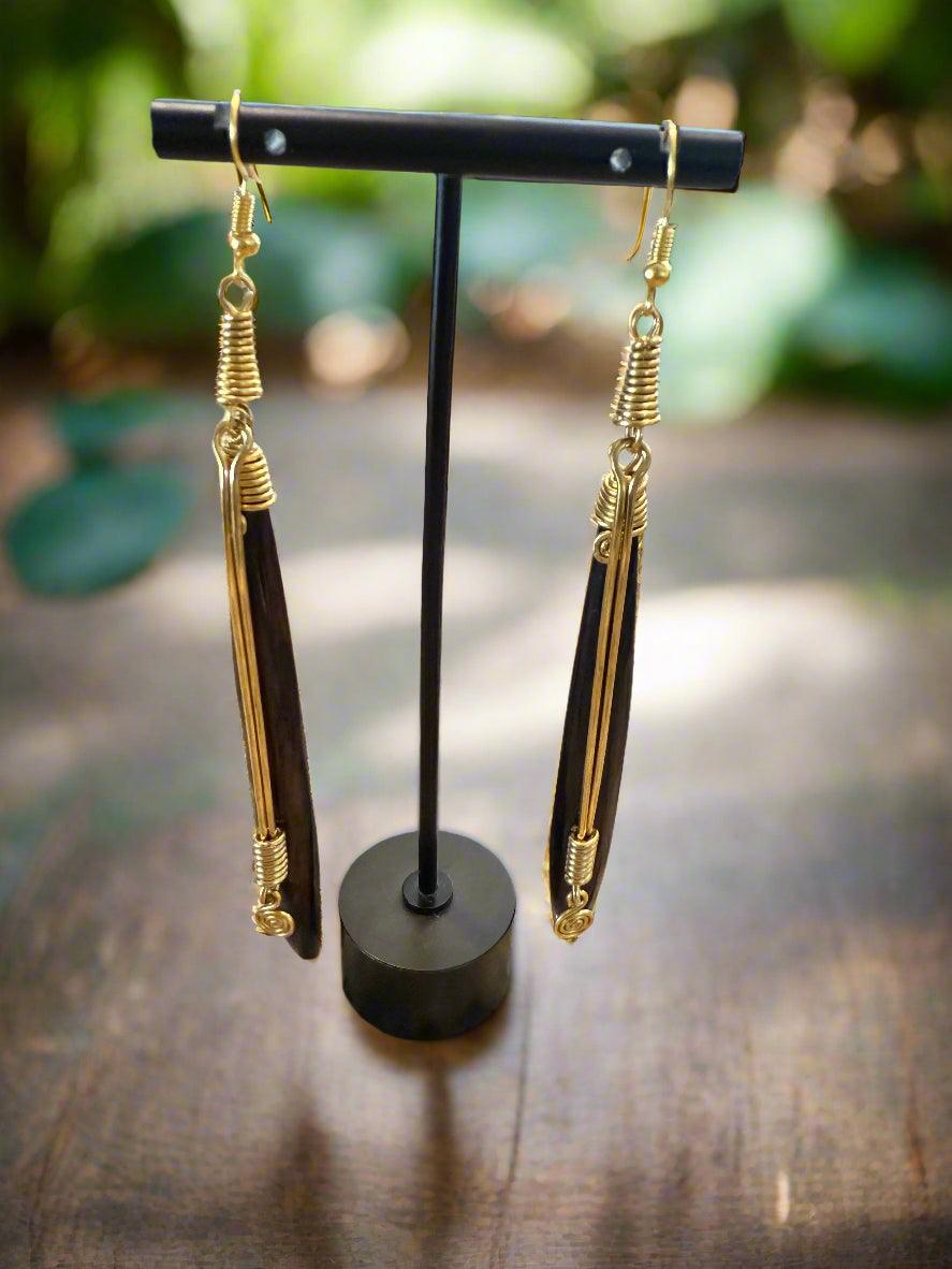 Bone & Brass Earrings – Carved in Culture Collection | Hoops, Geometric & Statement Styles - ONYX MODE