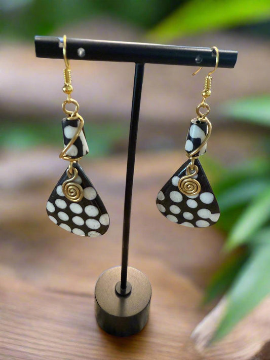 Bone & Brass Earrings – Carved in Culture Collection | Hoops, Geometric & Statement Styles - ONYX MODE