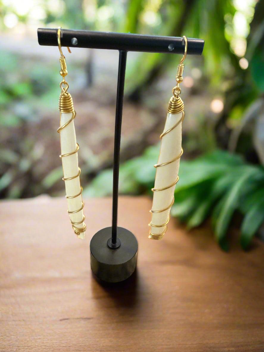 Bone & Brass Earrings – Carved in Culture Collection | Hoops, Geometric & Statement Styles - ONYX MODE