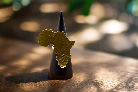 Brass Africa Map Adjustable Rings - 6 Styles - ONYX MODE
