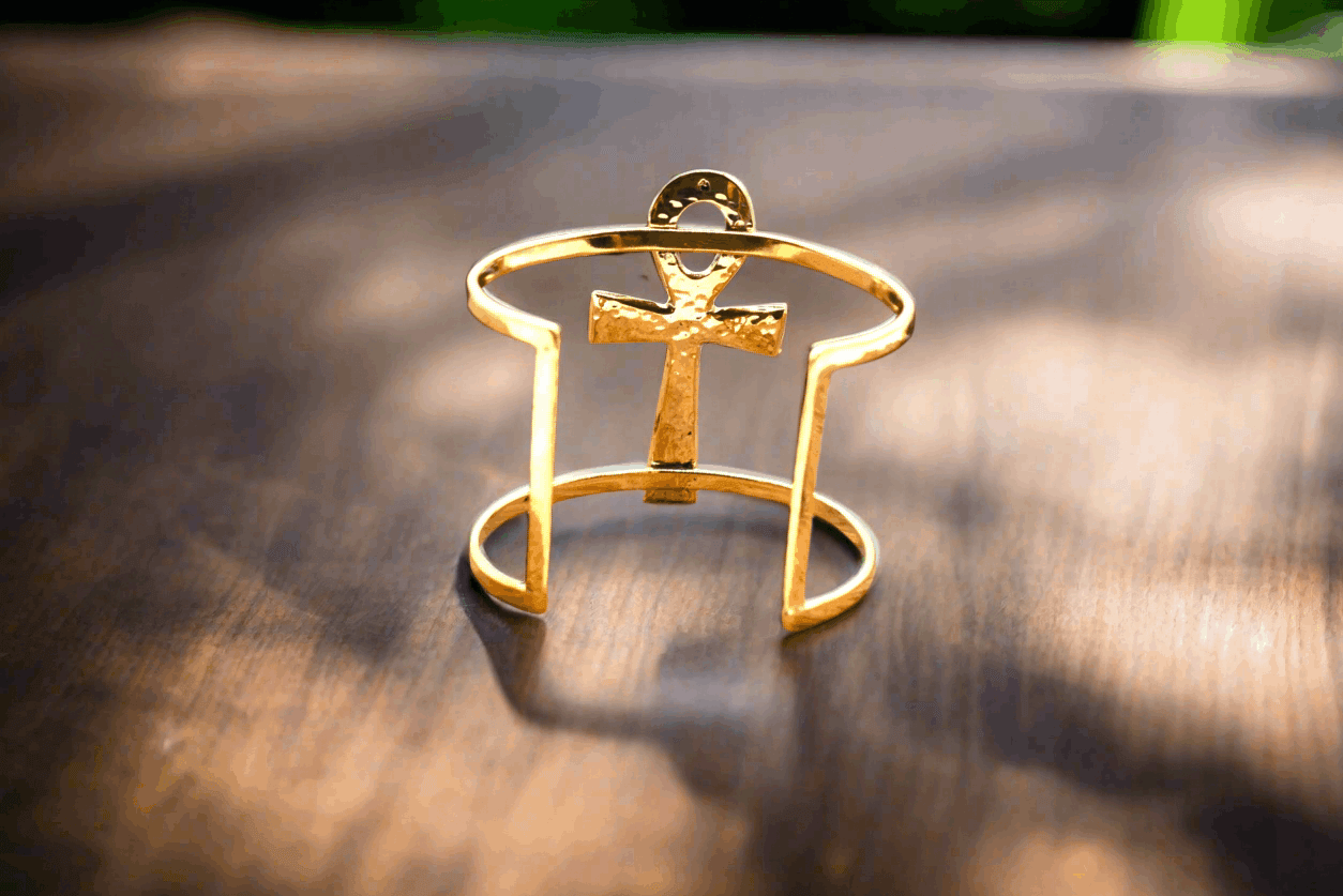Brass Ankh Adjustable Bracelet – Symbol of Life - ONYX MODE