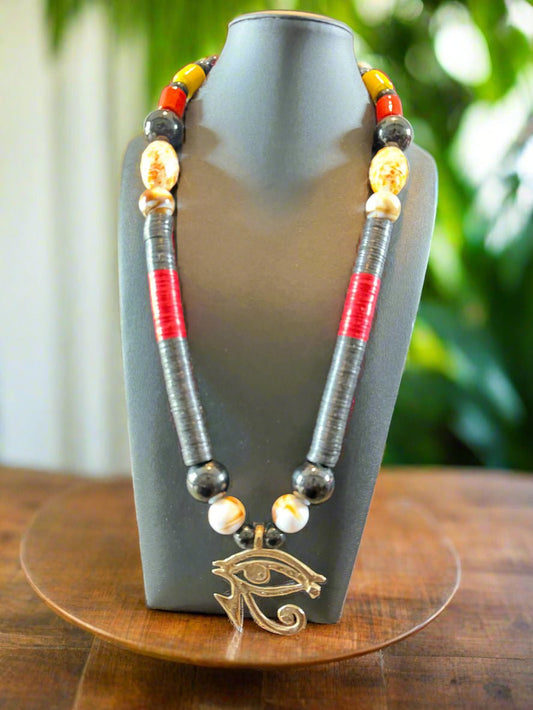 Brass & Beaded Pendant Necklaces – Handmade in Ghana | African Statement Jewelry - ONYX MODE