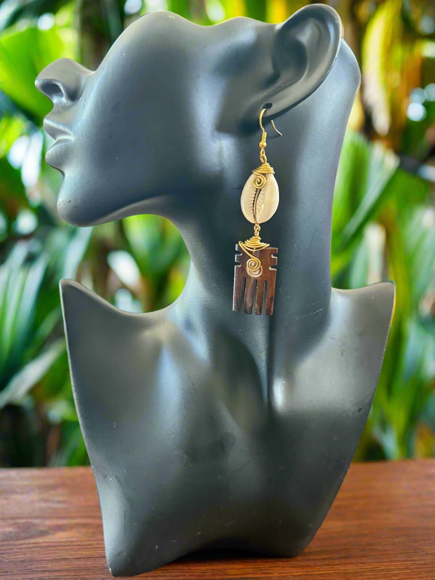 Cowrie Shell Earrings – Handmade African Jewelry - ONYX MODE