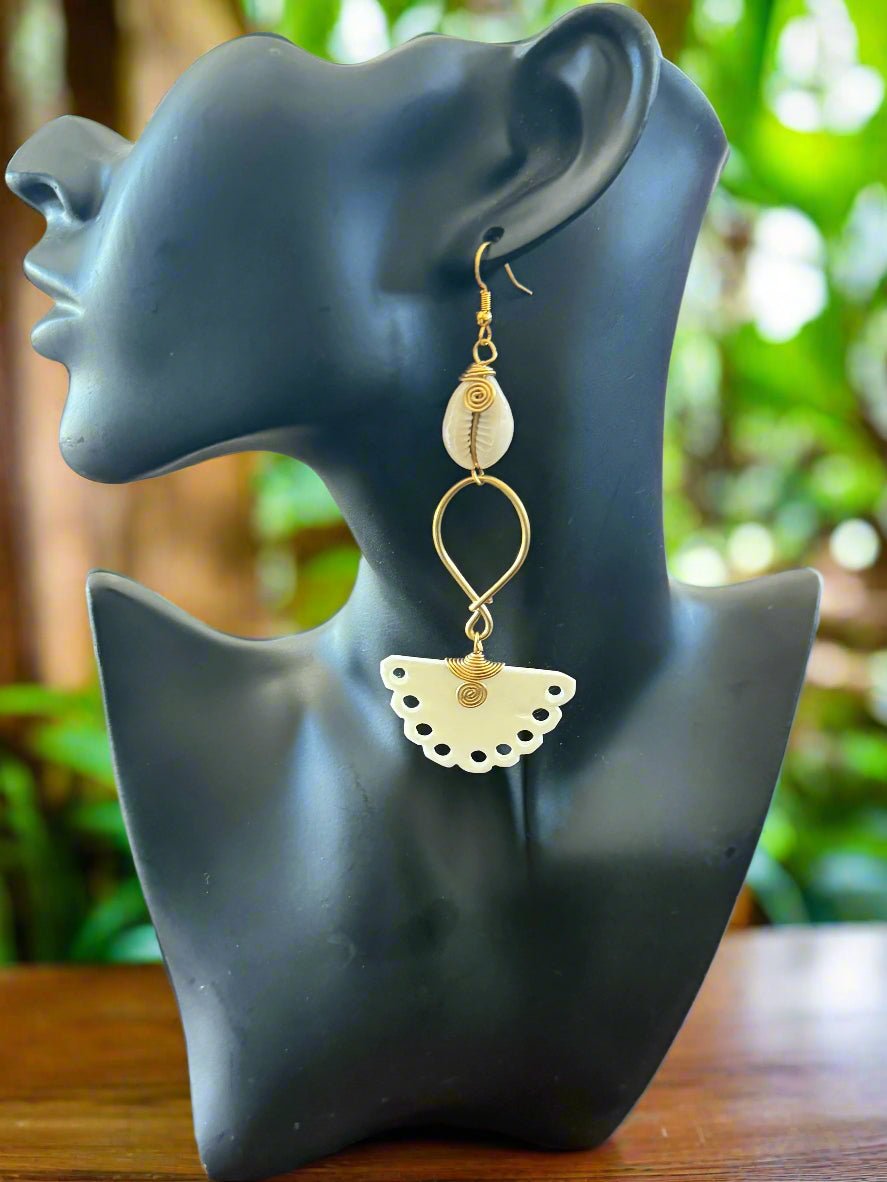 Cowrie Shell Earrings – Handmade African Jewelry - ONYX MODE