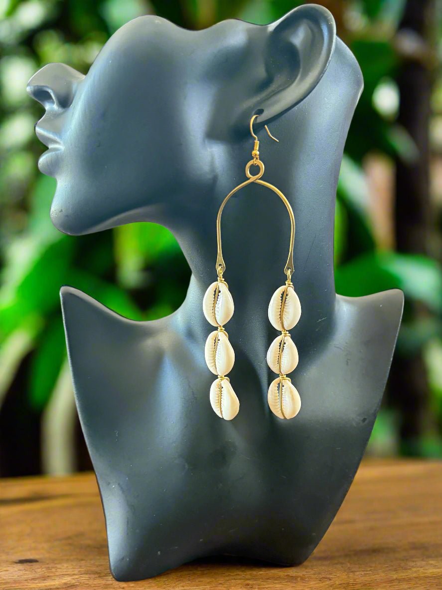 Cowrie Shell Earrings – Handmade African Jewelry - ONYX MODE