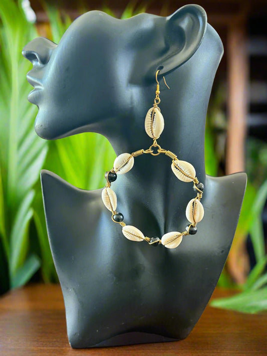 Cowrie Shell Earrings – Handmade African Jewelry - ONYX MODE
