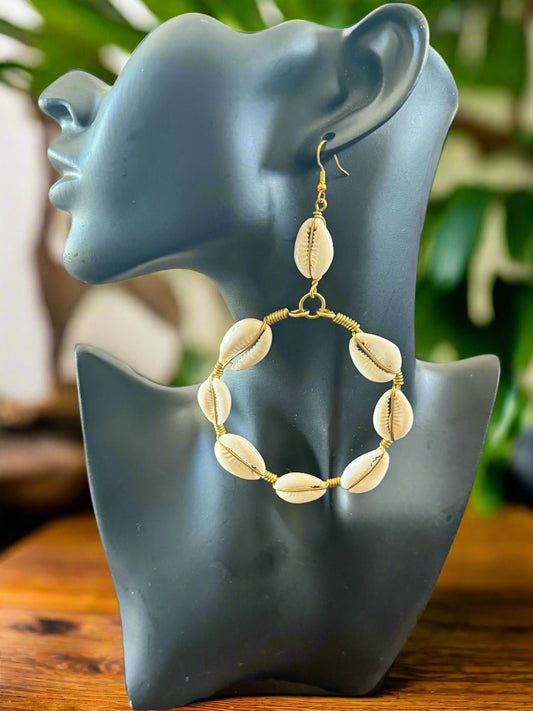 Cowrie Shell Earrings – Handmade African Jewelry - ONYX MODE