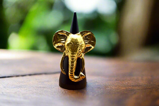 Elephant Brass Adjustable Ring – Strength & Wisdom - ONYX MODE