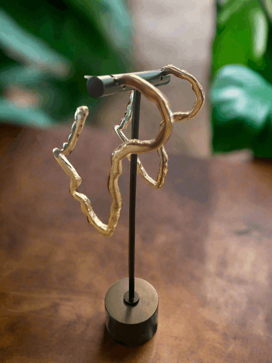 Motherland Hoops | African Map Hoop Earrings - Brass or Silver Casting - ONYX MODE
