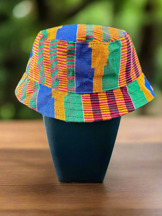 Traditional Kente Woven Bucket Hat - Made in Ghana - ONYX MODE